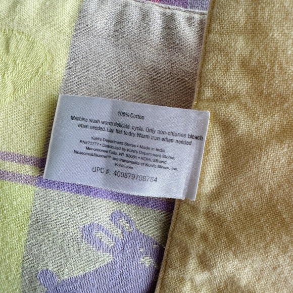 Blossoms & Blooms Y2K Easter Placemats Set of 4 Pastel Bunny Egg Plaid - Picture 6 of 8